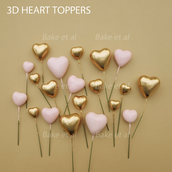 3D heart topper 20pcs