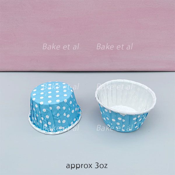 baking cups 3oz (100pcs) polka blue