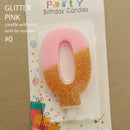 candle number glitter pink