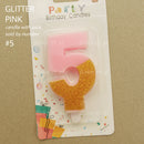 candle number glitter pink