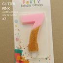 candle number glitter pink
