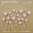 3D heart topper 20pcs