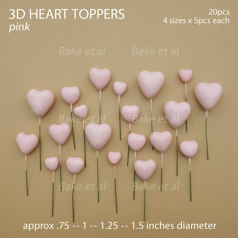 3D heart topper 20pcs