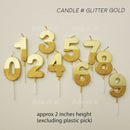 candle number glitter gold