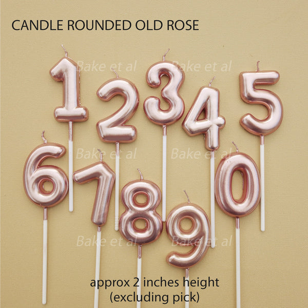 candle number rounded old rose