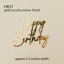 acrylic birthday toppers - gold