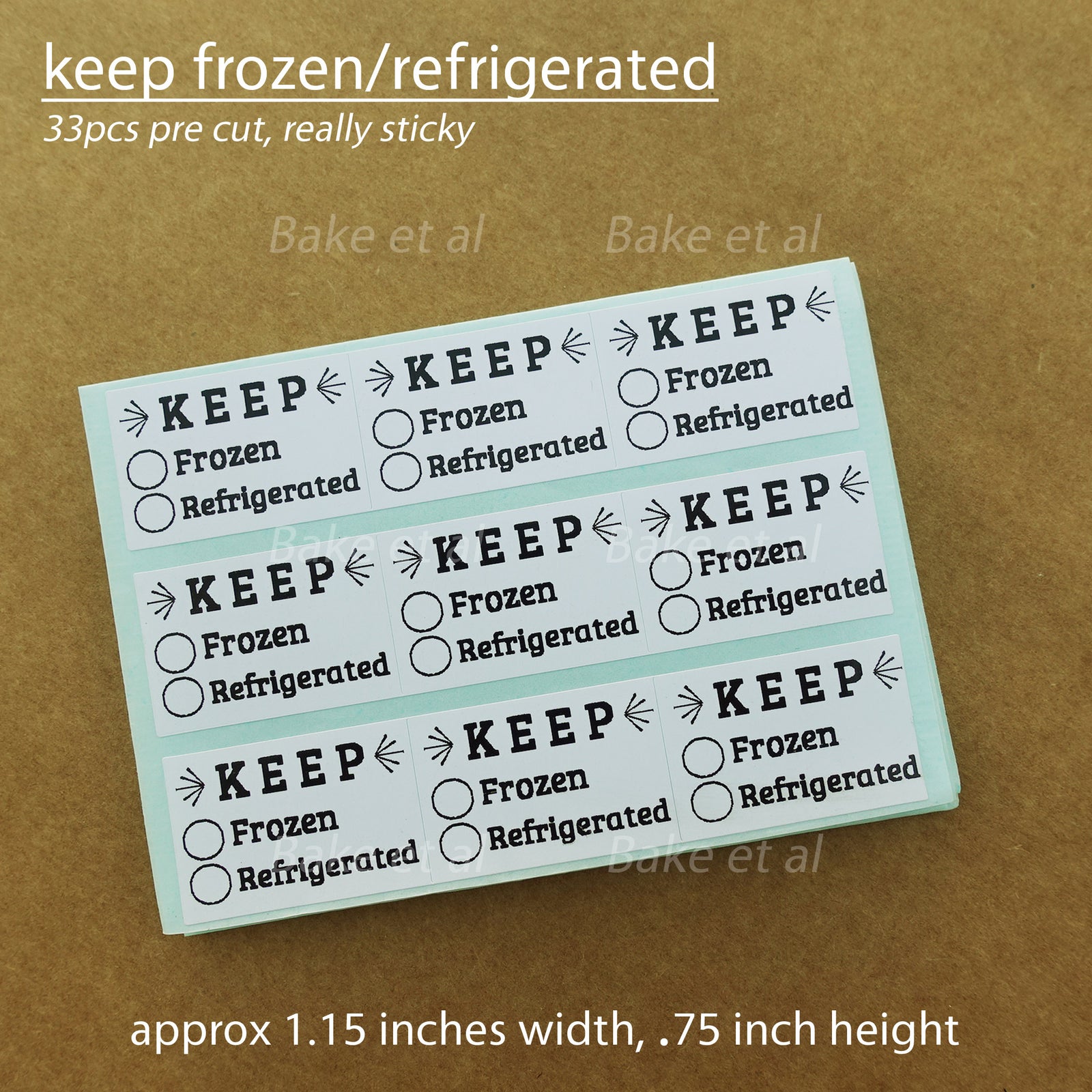 Sticker: Keep Refrigerated/Frozen (33pcs) – bake
