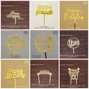 acrylic birthday toppers - gold
