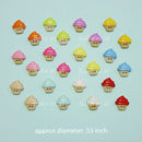 buttons assorted color (clothing) cupcake (5pcs)