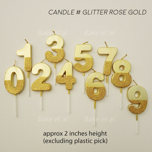 candle number glitter gold