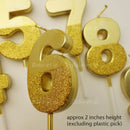 candle number glitter gold