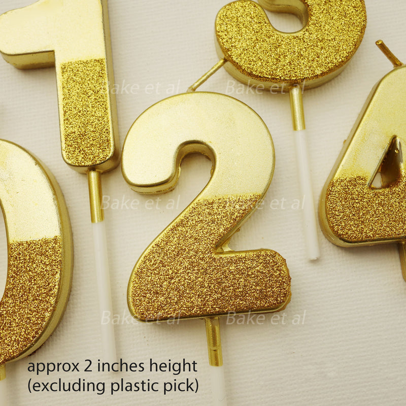 candle number glitter gold