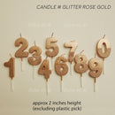 candle number glitter rose gold