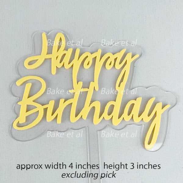 acrylic birthday toppers - colored
