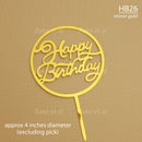 acrylic birthday toppers - gold