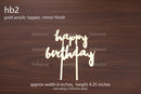 acrylic birthday toppers - gold