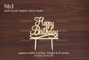 acrylic birthday toppers - gold