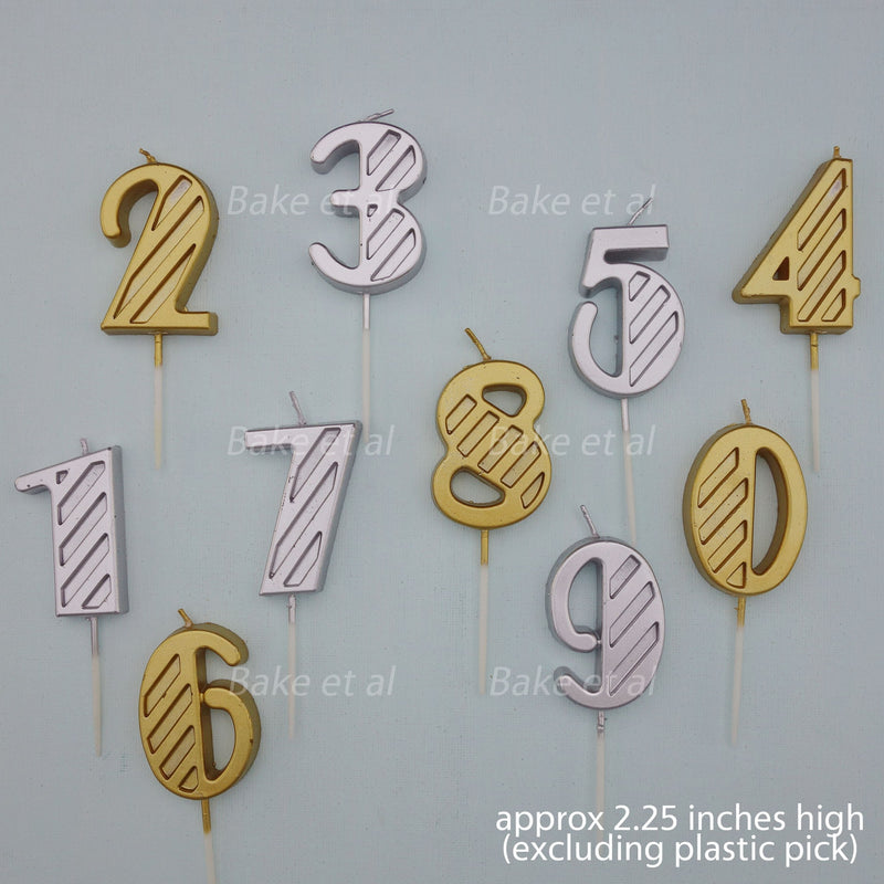 candle number lines silver