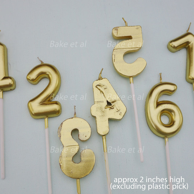 candle number rounded gold