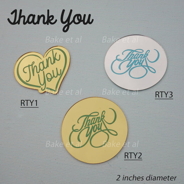 acrylic toppers - thank you